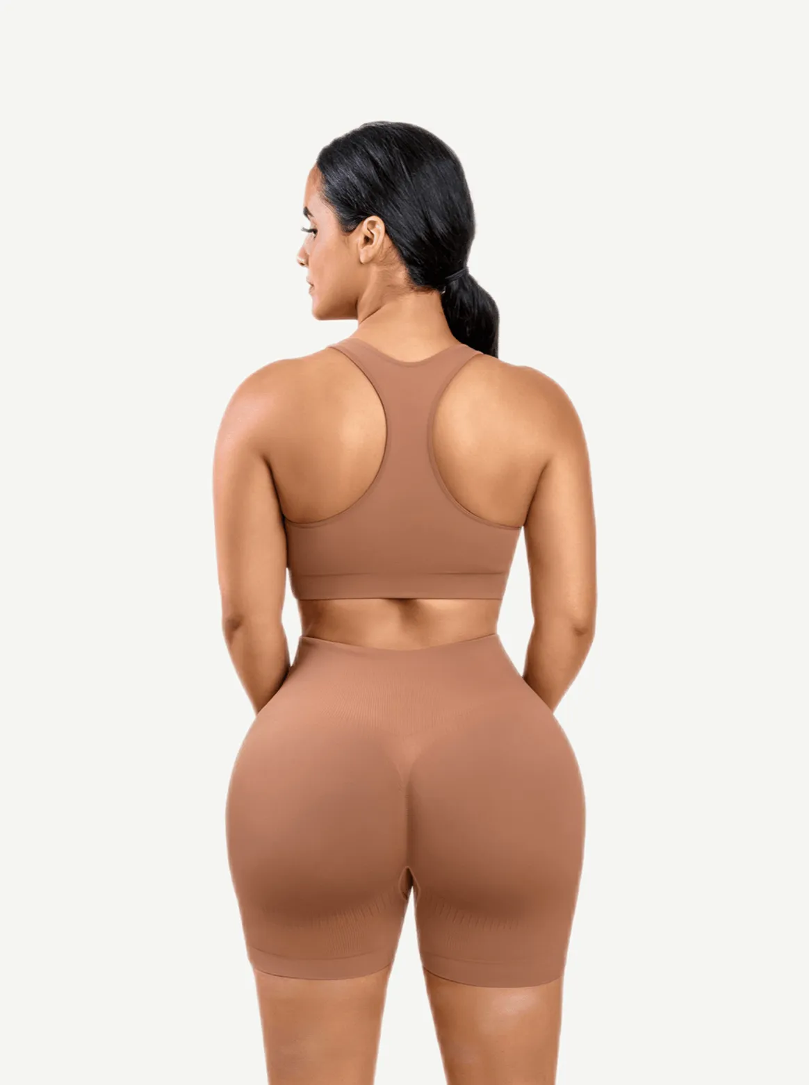 Wholesale 🌿Eco-friendly Sexy V Neck Seamless Sportswear Biker Shorts Set