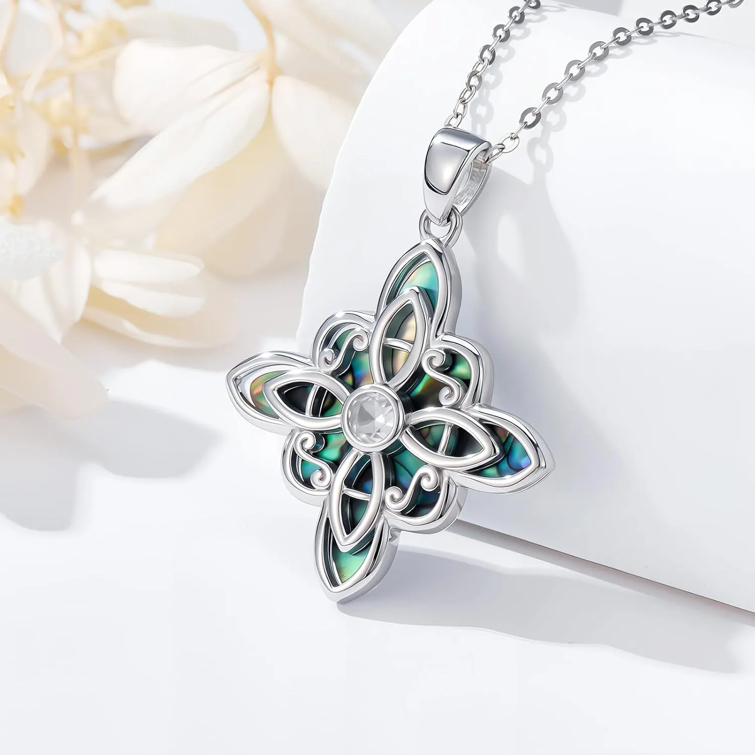 Witch Necklace 925 Sterling Silver Pentagram Triple Moon Pentacle Pendant Wiccan Pagan Jewelry Witchy Gifts for Women