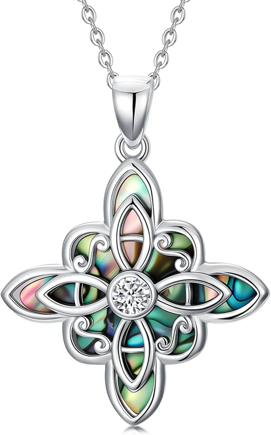 Witch Necklace 925 Sterling Silver Pentagram Triple Moon Pentacle Pendant Wiccan Pagan Jewelry Witchy Gifts for Women
