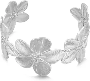 WOWORAMA Chunky Gold Cuff Bracelets for Women Vintage Gold Flower Butterfly Bracelet Trendy Boho Wide Open Cuff Bangles Matte Statement Bracelet