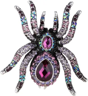 YACQ Spider Pin Brooch for Women, Spider Necklace Pendant for Women, Halloween Spider Pin Brooch   Pendant 2 in 1, Halloween Costume Accessories