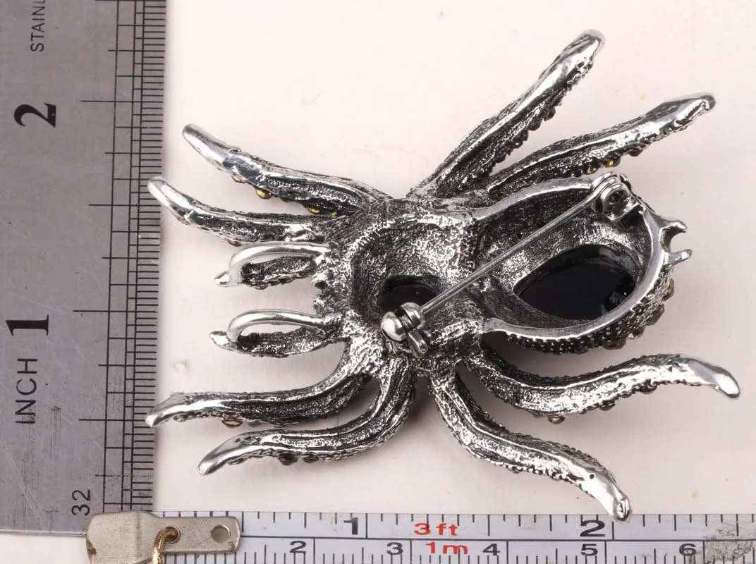 YACQ Spider Pin Brooch for Women, Spider Necklace Pendant for Women, Halloween Spider Pin Brooch   Pendant 2 in 1, Halloween Costume Accessories