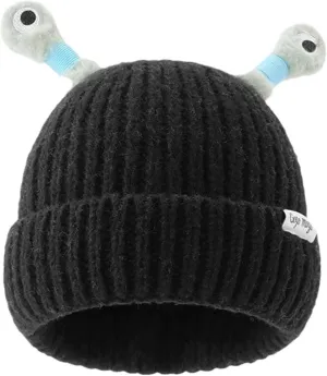 Yak Embroidery Stretch Knit Beanie Hat for Men Women Student Big Kids Winter Warm Watch Cap Cuff Hats