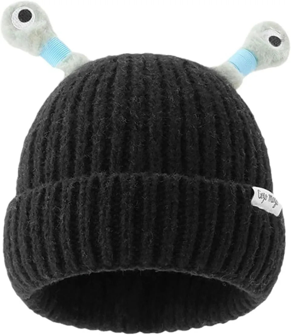 Yak Embroidery Stretch Knit Beanie Hat for Men Women Student Big Kids Winter Warm Watch Cap Cuff Hats