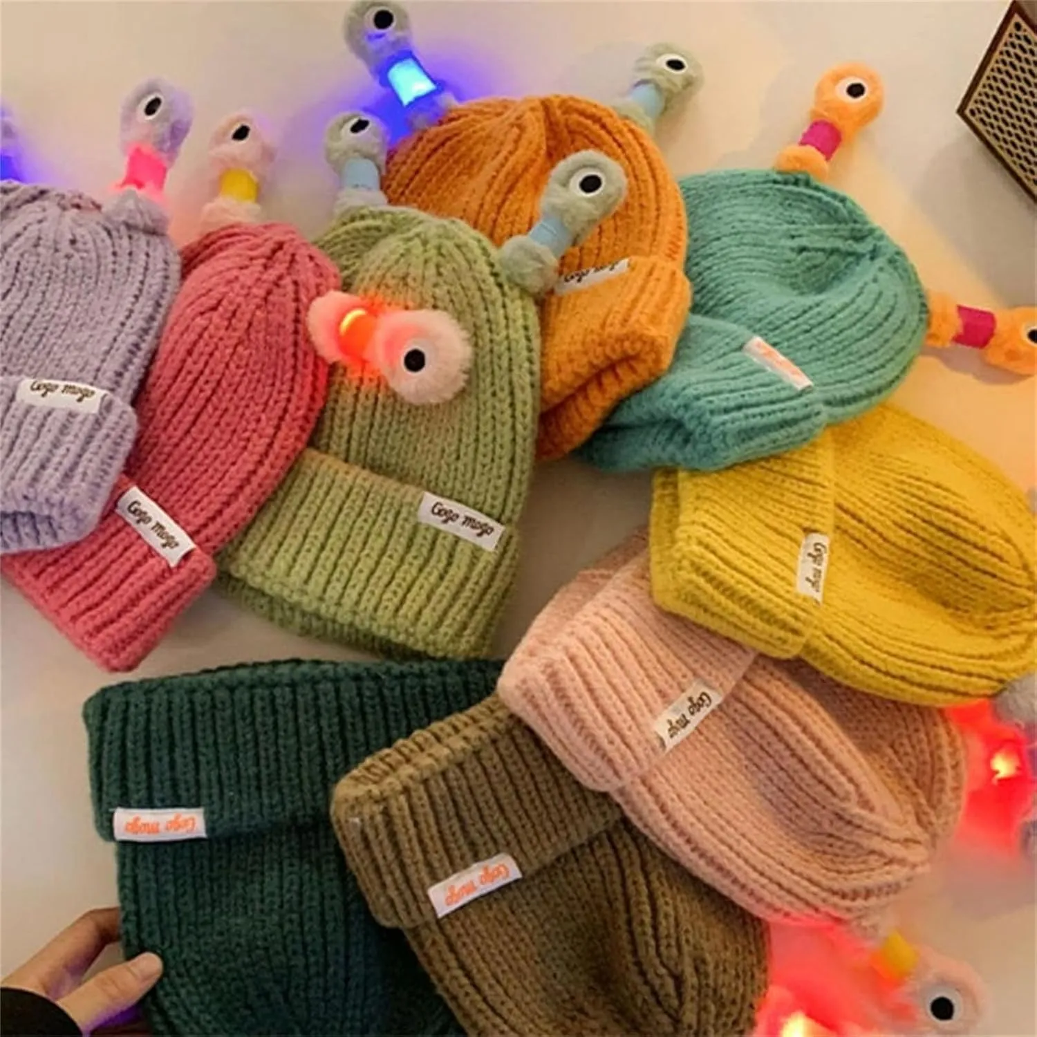 Yak Embroidery Stretch Knit Beanie Hat for Men Women Student Big Kids Winter Warm Watch Cap Cuff Hats