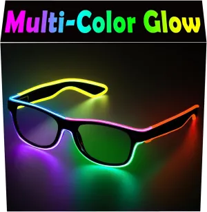 YouRfocus Led Light up Glasses Glow in the Dark for Rave Party, EDM