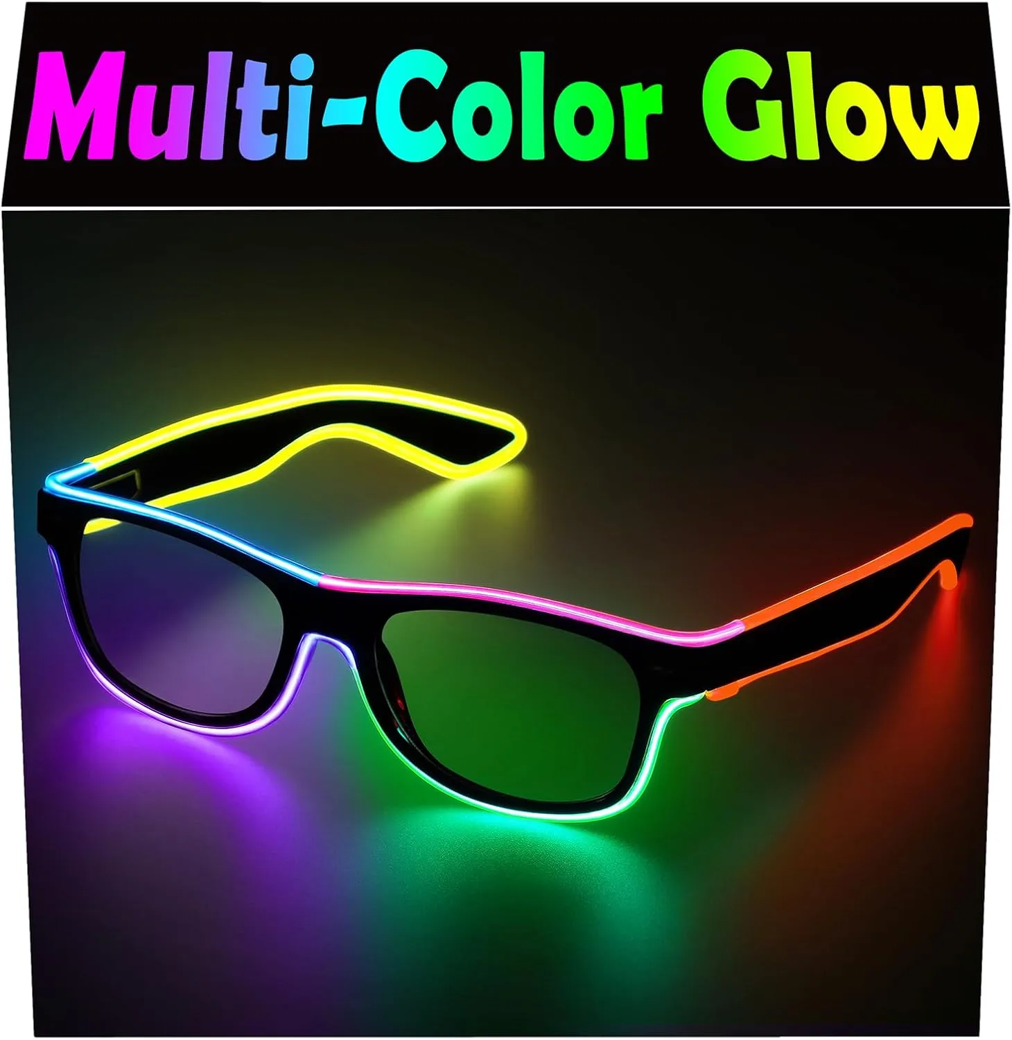 YouRfocus Led Light up Glasses Glow in the Dark for Rave Party, EDM