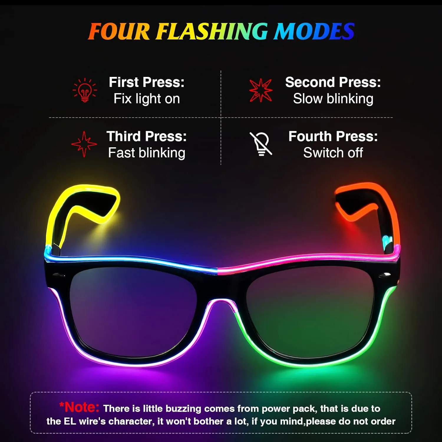 YouRfocus Led Light up Glasses Glow in the Dark for Rave Party, EDM