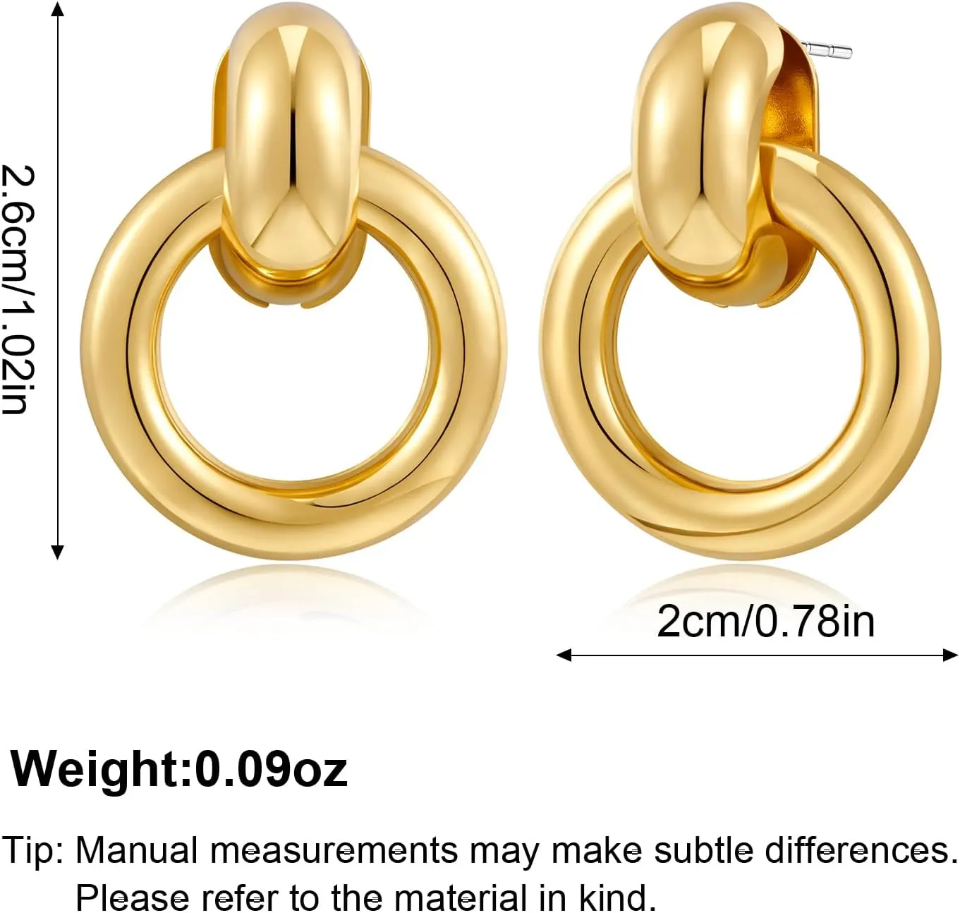 YUJIE Gold Geometric Earrings Chunky Knot Statement Earrings for Women Twisted Dangle Drop Trendy Stud Earring Fashion Jewelry Gifts