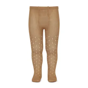 z Condor Tights - Full Openwork Lace in Camel