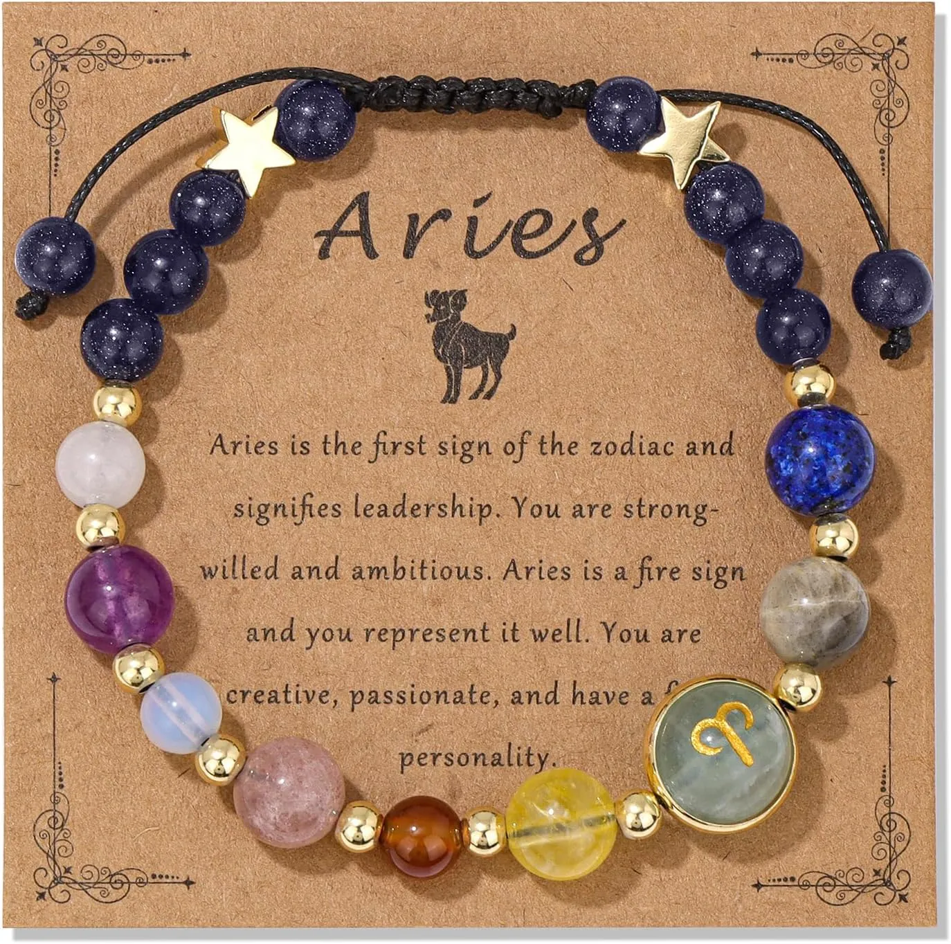 Zodiac Bracelets for Women Men,12 Constellations Healing Crystal Stone Beads Bracelet Birthday Zodiac Gifts Horoscope Spiritual Jewelry Bracelet Gifts