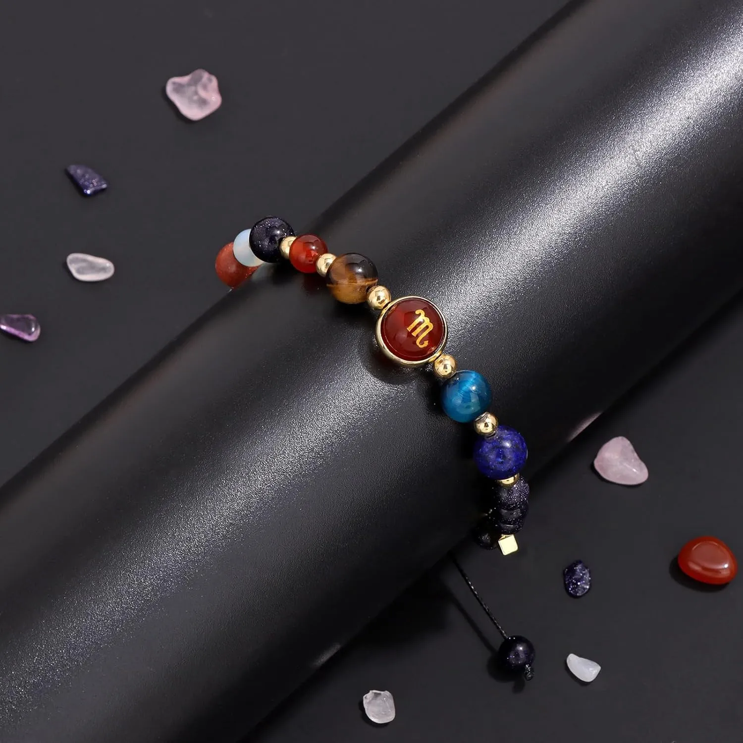 Zodiac Bracelets for Women Men,12 Constellations Healing Crystal Stone Beads Bracelet Birthday Zodiac Gifts Horoscope Spiritual Jewelry Bracelet Gifts
