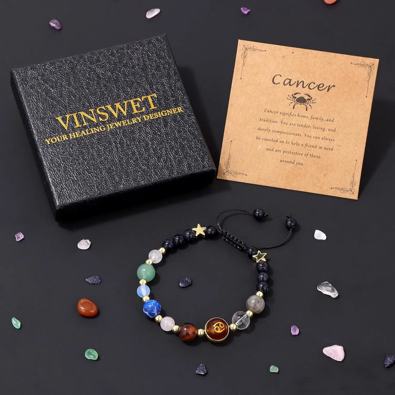 Zodiac Bracelets for Women Men,12 Constellations Healing Crystal Stone Beads Bracelet Birthday Zodiac Gifts Horoscope Spiritual Jewelry Bracelet Gifts